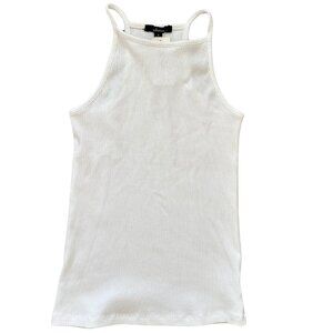 Ambiance White Ribbed Tank Top small NWT
